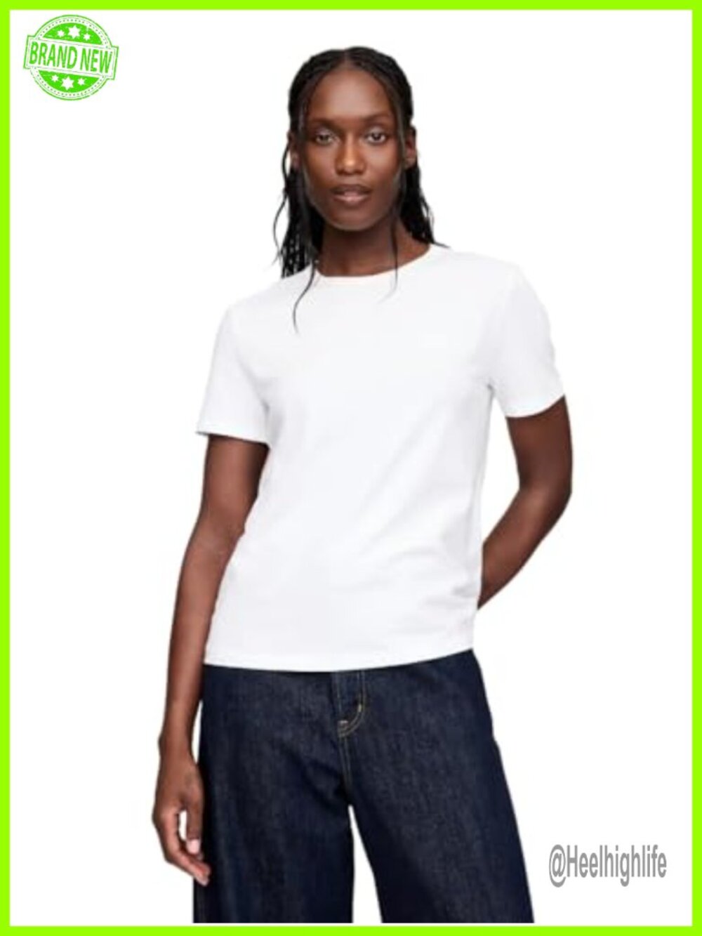 Organic Cotton Vintage Crew Neck Short Sleeve Tee Regular Fit Casual Top